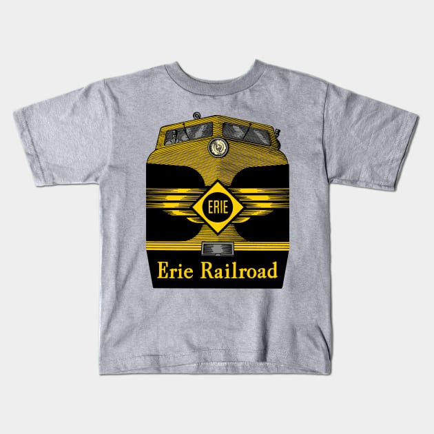 1950s Erie Railroad Locomotive Advertising Graphic Kids T-Shirt by MatchbookGraphics